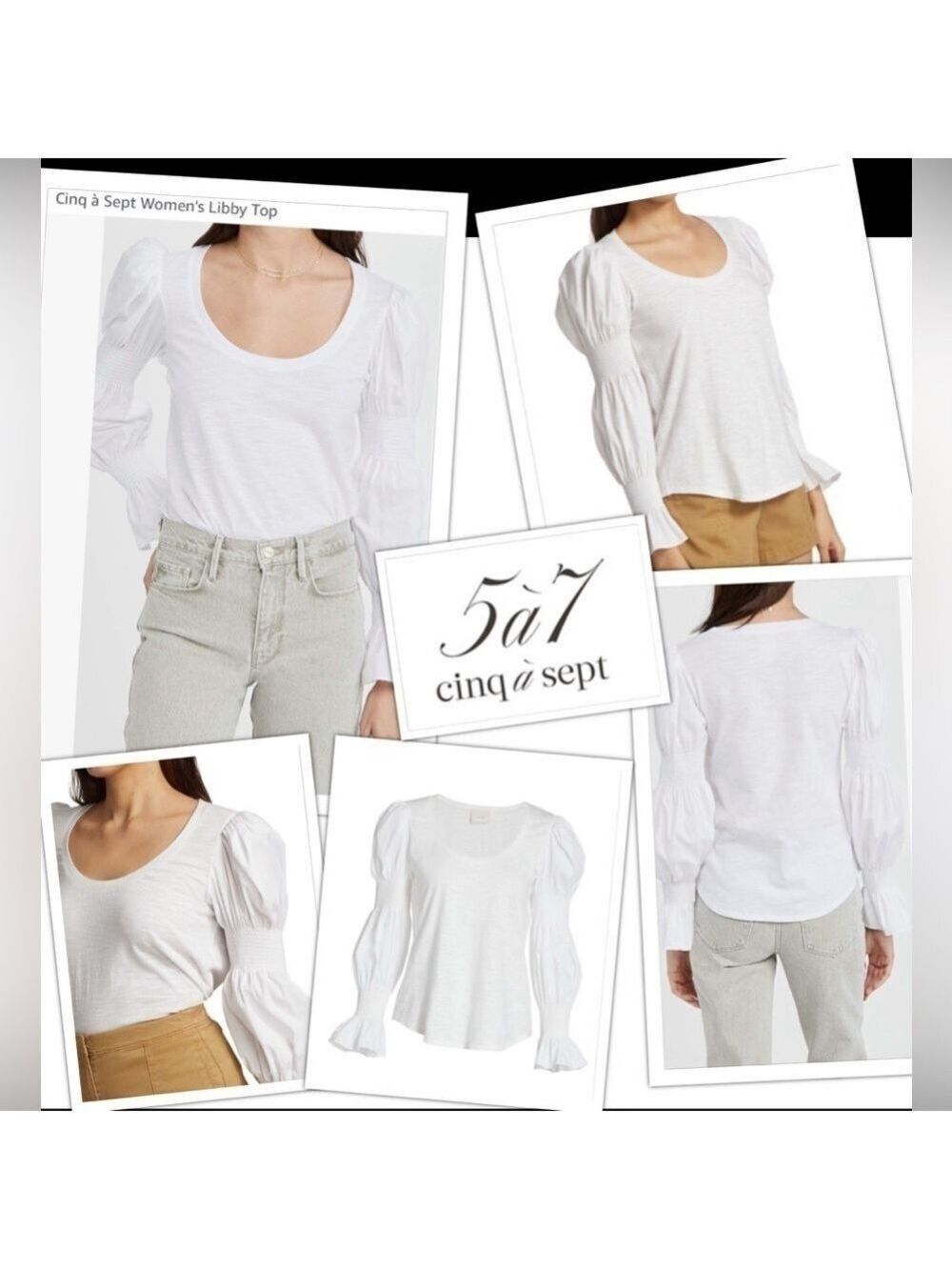 NEW Cinq à Sept Peplum Luxury Minimalist Romantic Puff Sleeve Blouse size XS